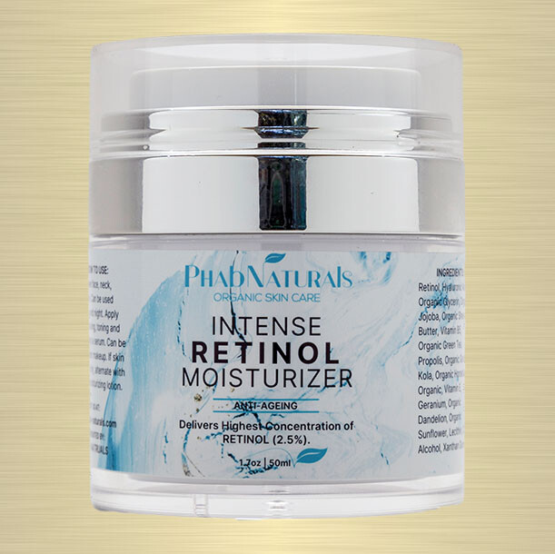 RETINOL MOISTURIZER DAY/NIGHT CREAM w/ Hyaluronic Acid – Highest Strength (2.5%).