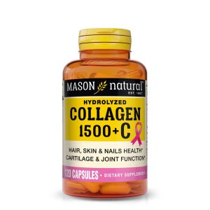 Mason Natural Collagen 1500 mg. Hair Nails & Skin, joint function, 120 Caps.