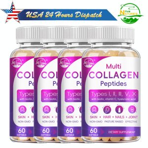 Collagen Peptides for Women and Men Type I,II,III,V,X Multi Collagen Pill Hydrolyzed.