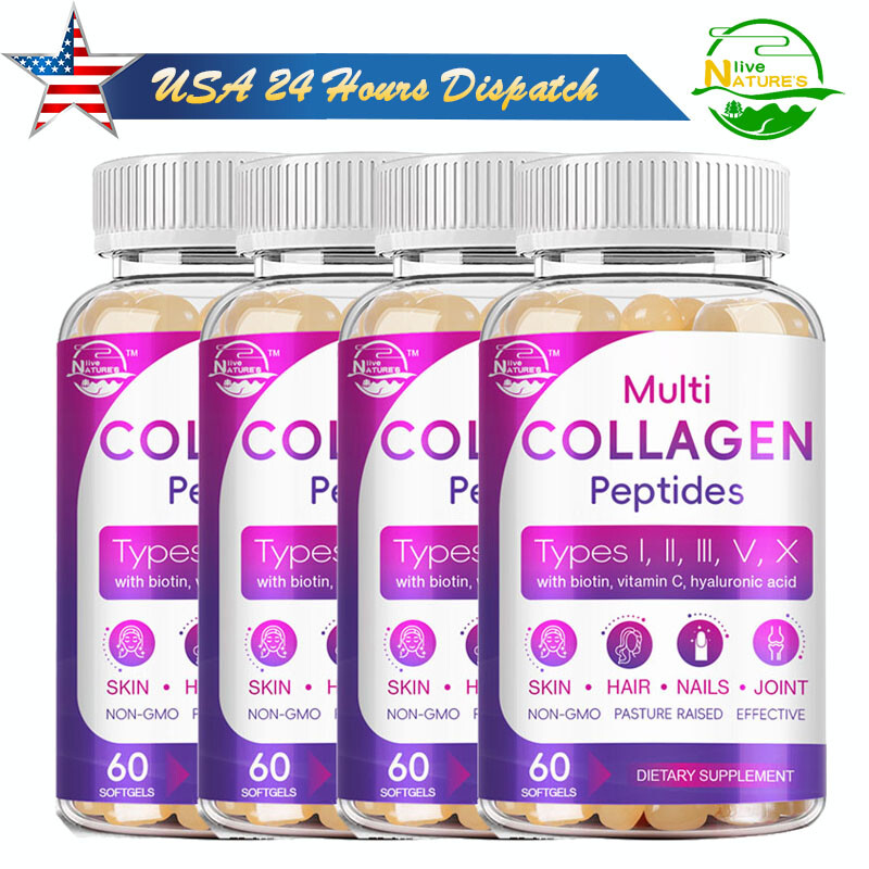Collagen Peptides for Women&Men Type I,II,III,V,X Multi Collagen Pill Hydrolyzed.
