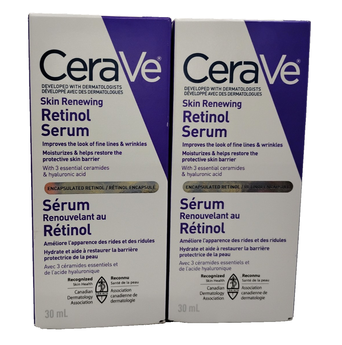 2 Pack Cerave Skin Renewing Retinol Serum 30ml.