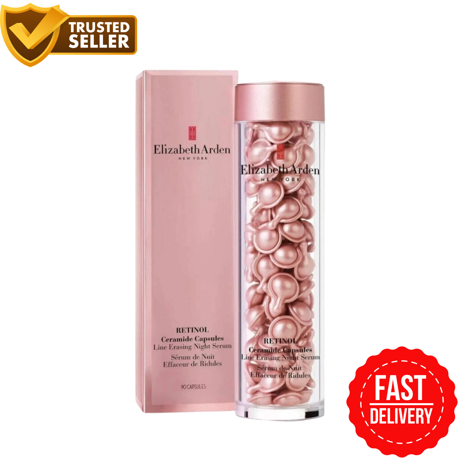 Elizabeth Arden Retinol + Ceramide Night Serum Capsules 90 Ct Face Skincare Hydr.