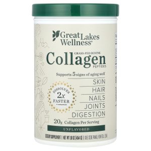 Grass-Fed Bovine Collagen Peptides, Unflavored, 16 oz (454 g).