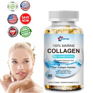Marine Collagen Type I Collagen Peptides Pills 1300mg Hydrolyzed Collagen Pills.
