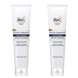 RoC Retinol Correxion Deep Wrinkle Serum Cleanser 6 Fl Oz (2 Pack).