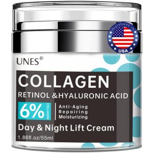 Retinol Collagen Face Cream Anti Aging Squalane Wrinkle Moisturizer 1.86oz.