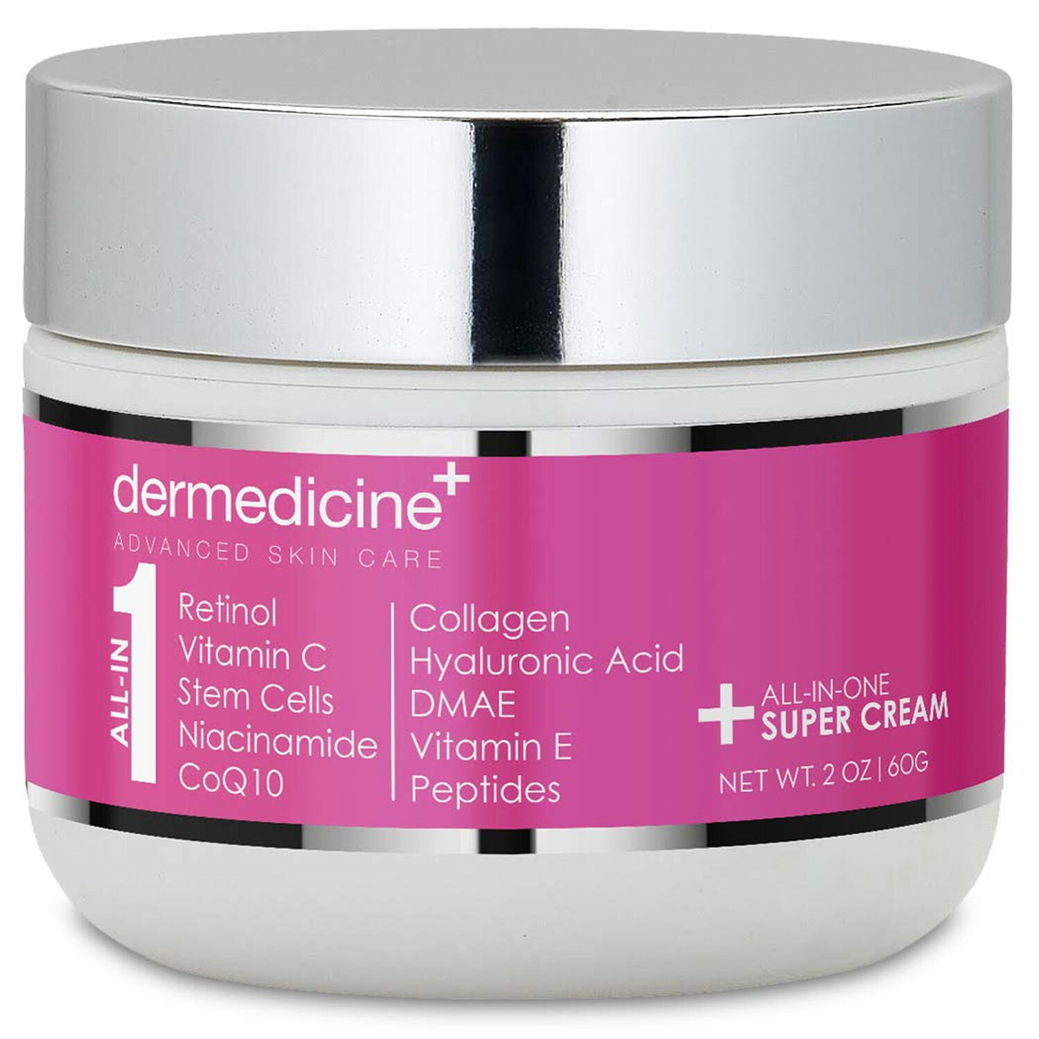 All In One Super Anti-Aging Cream for Face with Retinol, Vitamin C, Stem Cell…