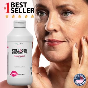 Hydrolyzed Collagen Liquid for Women + Vitamin C, 16 OZ – Skin, Hair & Nails.