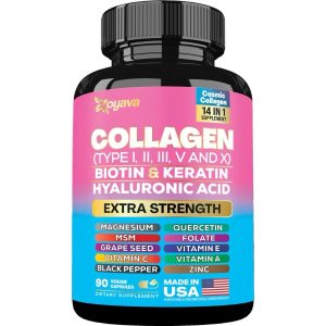 Zoyava Collagen Pills Peptides Types I, II, III, V & X – NEW ~ SHIPS FROM USA.