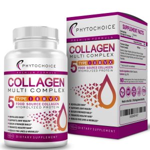 Multi Collagen Peptides-90 Capsules-Type I,II,III,V,X Anti-Aging Collagen Pills.