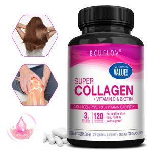 Collagen+Vitamin C & Biotin Capsules Revitalizes Muscles, Hair, Nails And Joints.