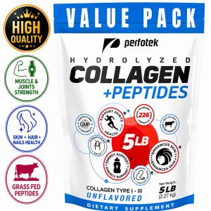5LB Collagen Peptides Powder Hydrolyzed Types I III Protein Unflavored Easy Mix.