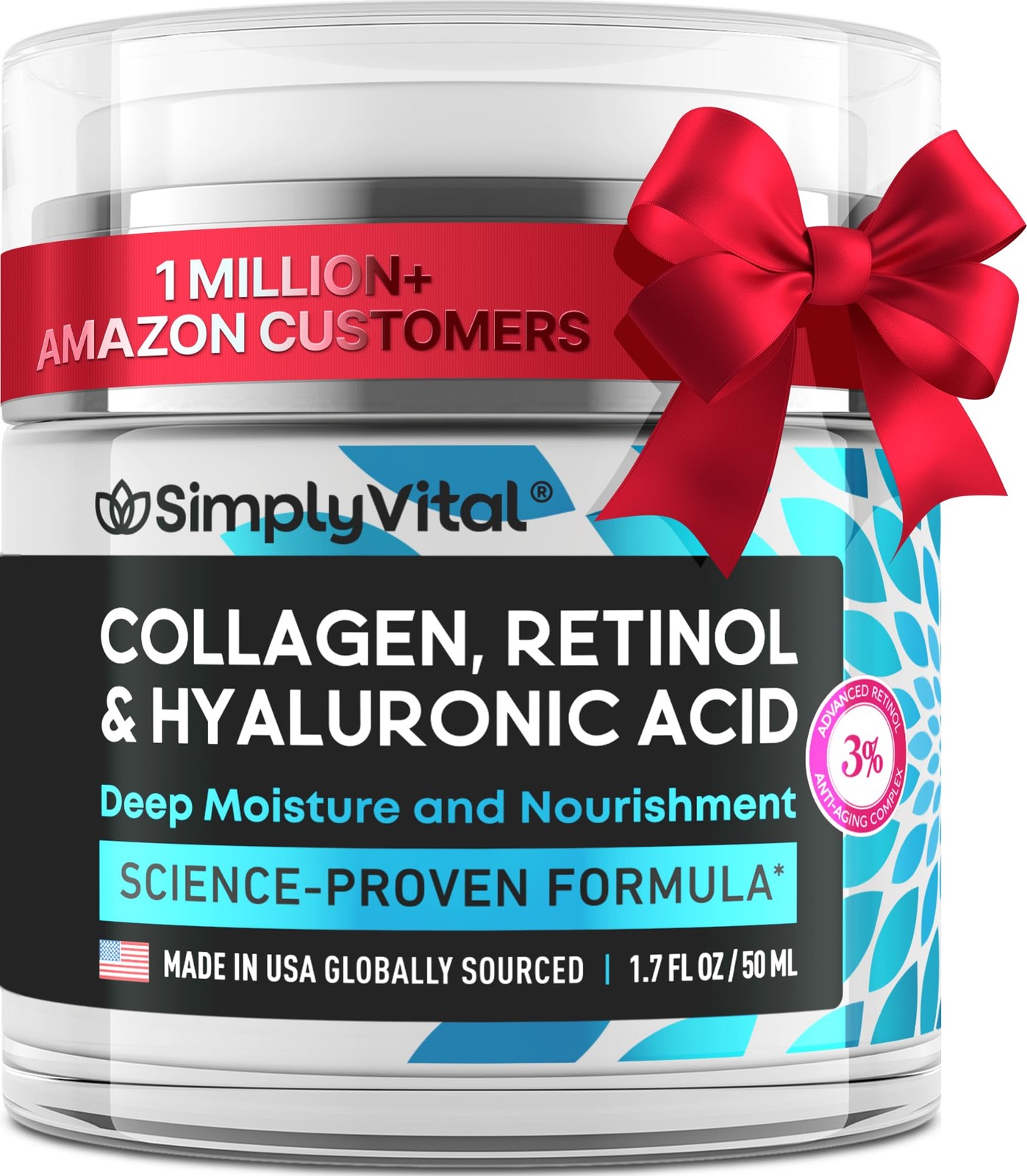 Simplyvital Collagen Retinol Hyaluronic Acid Cream – Anti-Aging Face.