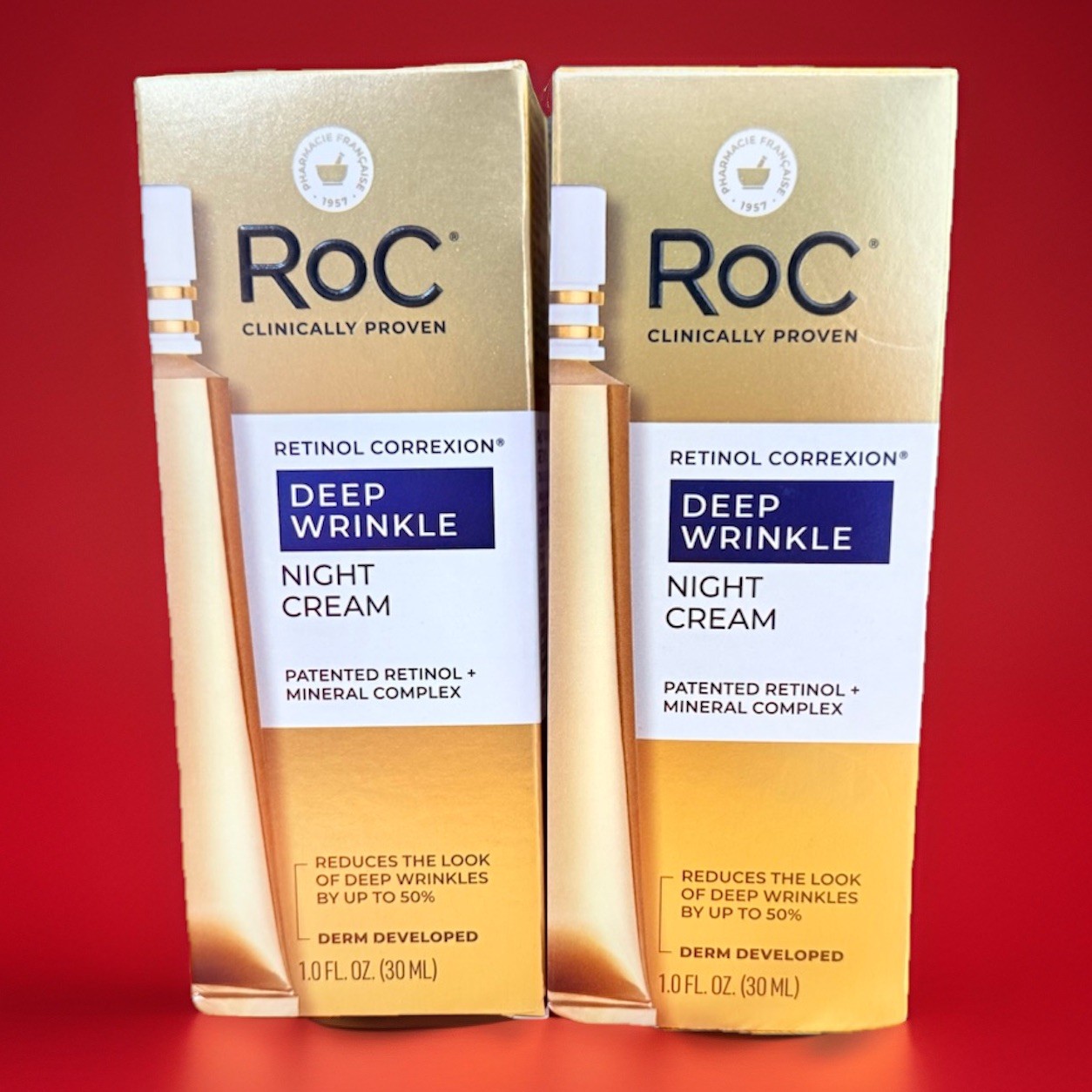 2 Pack RoC Retinol Correxion Deep Wrinkle Night Cream Advanced Retinol 2X 30 ml.