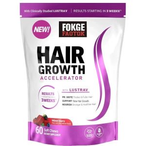 Hair Growth Soft Chews Thicker Stronger Hair 60 Mixed Berry Reduce Wrinkles.