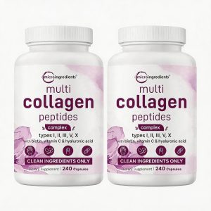 2 BOTTLES-Multi Collagen Pills, 240 Caps | Type I,II, III,V,X |Hyd.