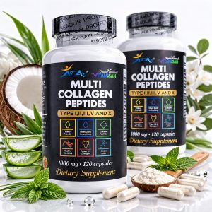 Collagen multi Peptide Capsules 240 Vitamins Colagen hydrolizate Anti Aging skin.