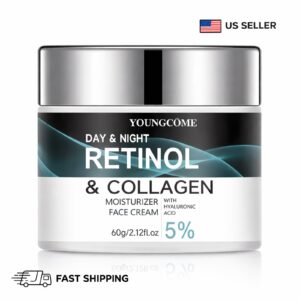 60g Retinol Collagen Face Cream 5% Anti Aging Moisturizer Hyaluronic Acid.