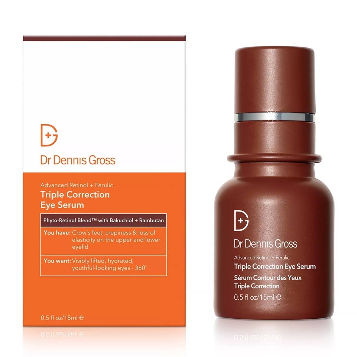 Dr. DENNIS GROSS Advanced Retinol+Ferulic Triple Correction Eye Serum, 15ml NIB.