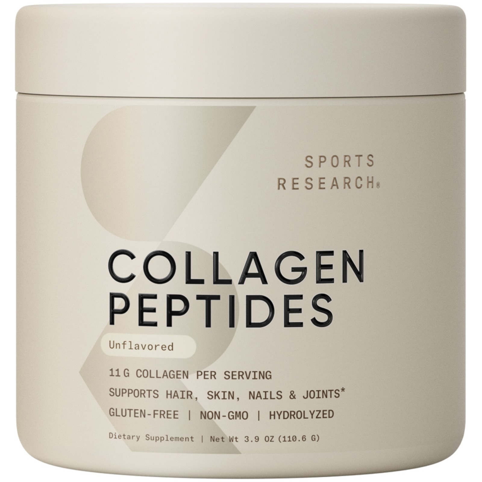 Collagen Peptides 3.9oz 10srv Unflavored Hydrolyzed Skin Joints Nails.